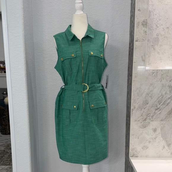 Sharagano Dresses & Skirts - Chic Sleeveless Cargo Dress